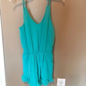 NWT Turquoise romper with pockets